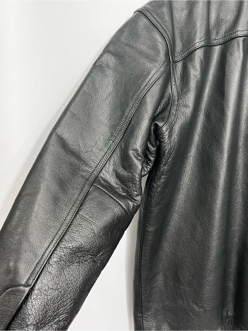 GAP Black Leather Zip Bomber Jacket
